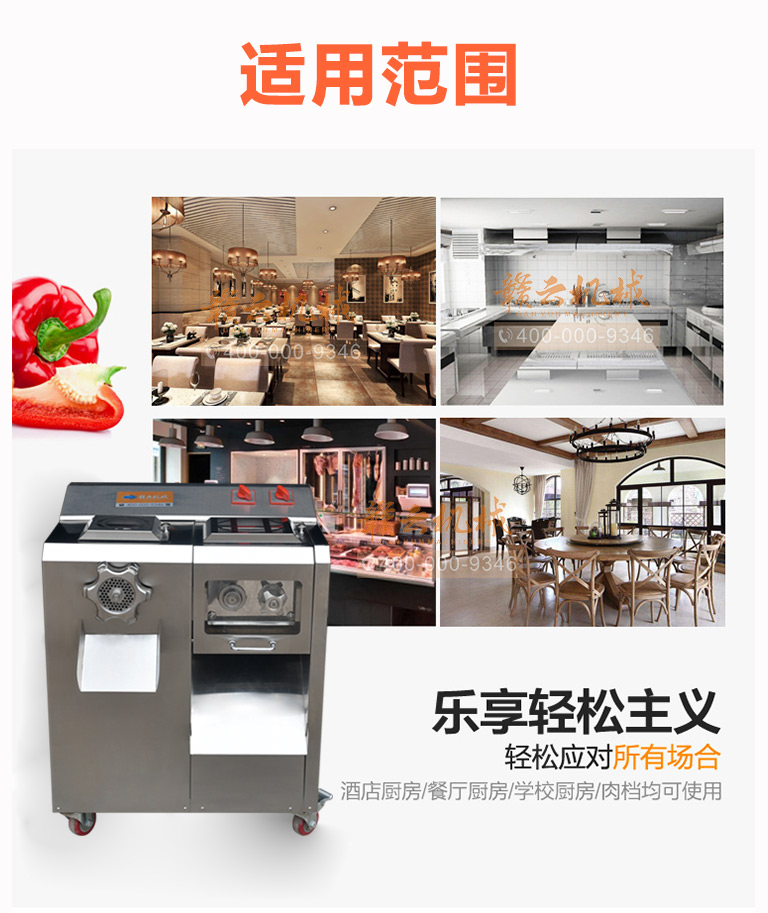 精裝立式絞切機B款，雙電機絞切兩用一體機全不銹鋼廠家直銷(圖8)